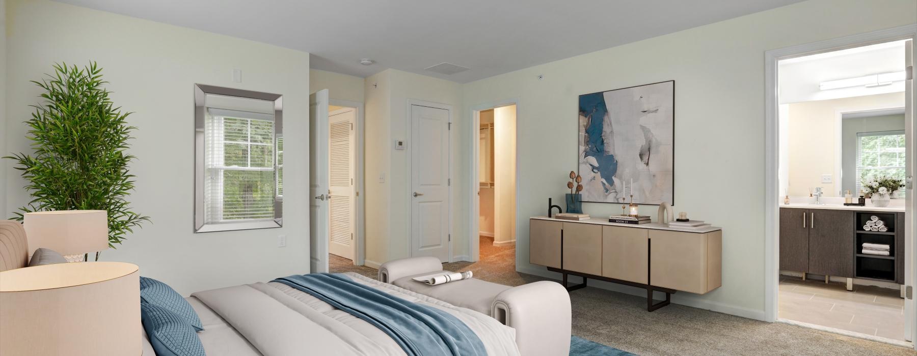 a room with a bed and a couch